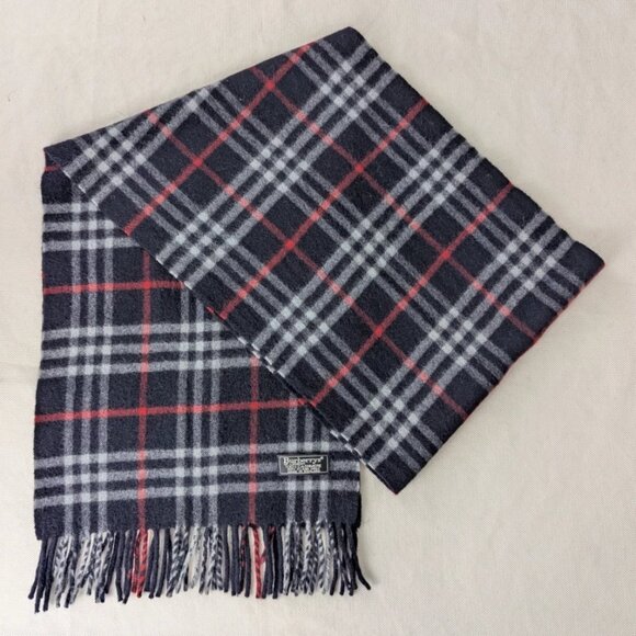 Authentic Burberry's Cashmere Check Scarf Blue – Unisex – Pre-Owned – Great Buy - Picture 1 of 7